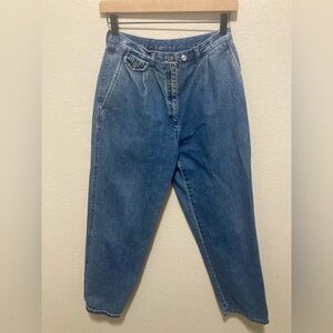 Vintage Ralph Lauren Tapered Mom Jeans Size 6 Petite Navy Blue